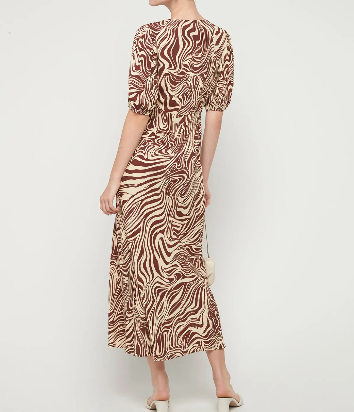 Poppy Dress In Brown Marble Zebra