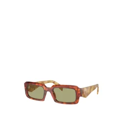 Prada High Bridge Rectangle Sunglasses In Cognac Tortoise