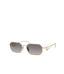 Prada Metal Frame Hexagonal Sunglasses In Gold