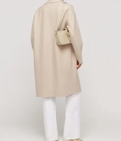 Pressed Wool Overcoat In Almond
