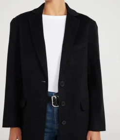 Quinn Cashmere Blend Coat In Black