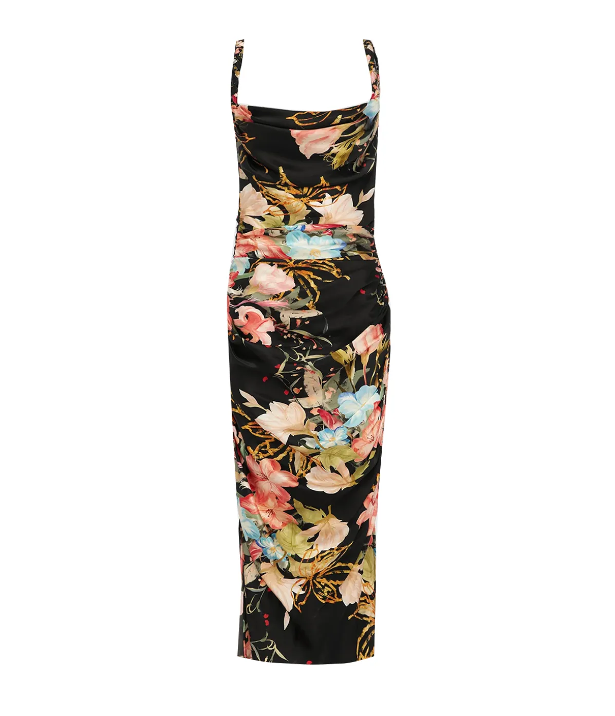 Rachel Cowl Neck Slip Dress In Opulent Mystic Print