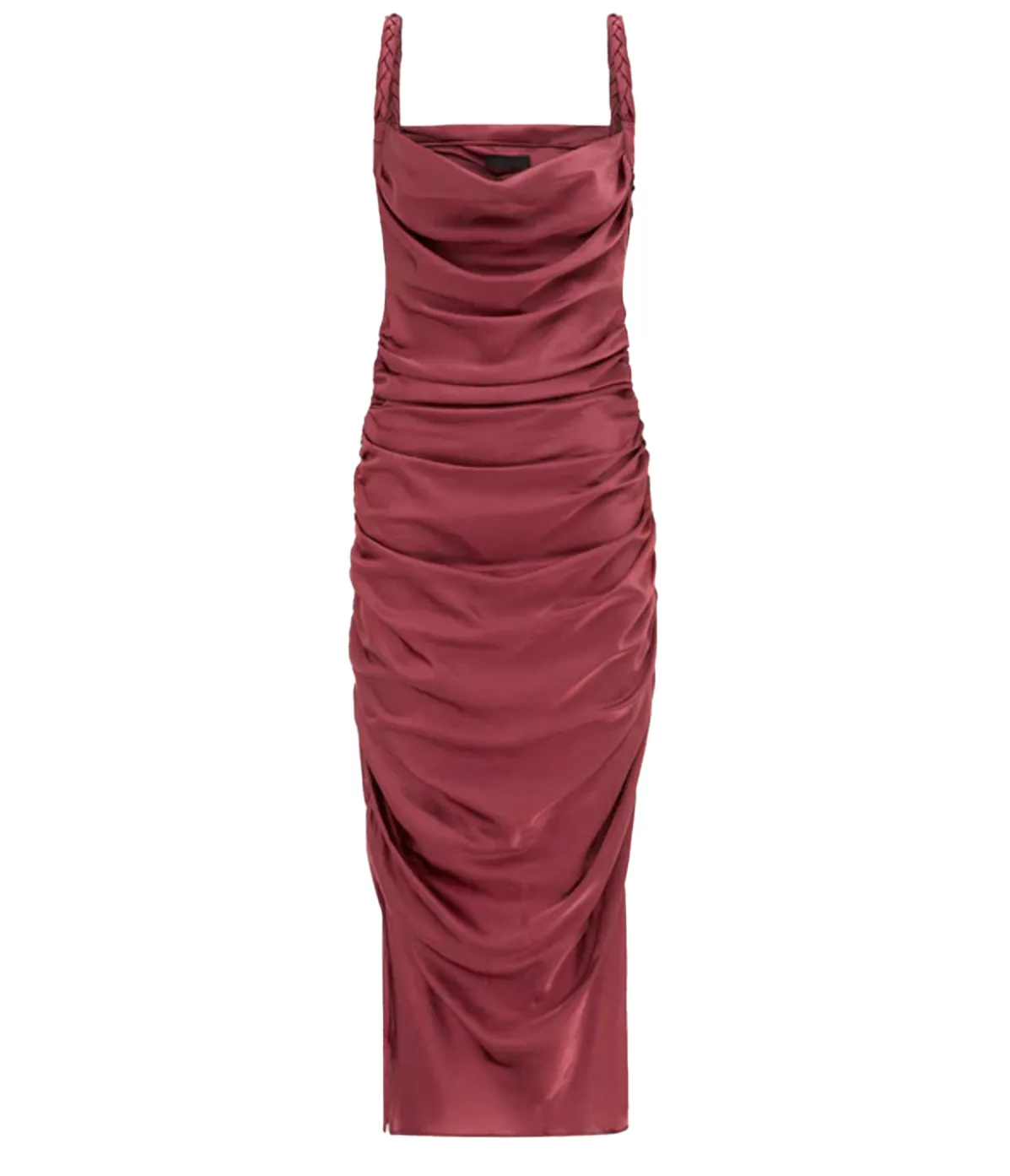 Rachel Cowl Neck Slip Dress In Burgundy
