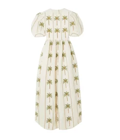 Raquel Linen Embroidered Maxi Dress In Victoria