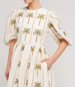 Raquel Linen Embroidered Maxi Dress In Victoria