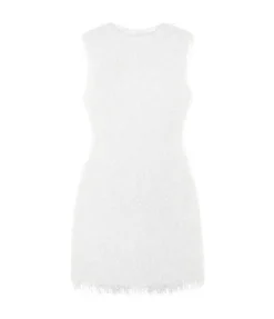 Raven Dress In White Feather