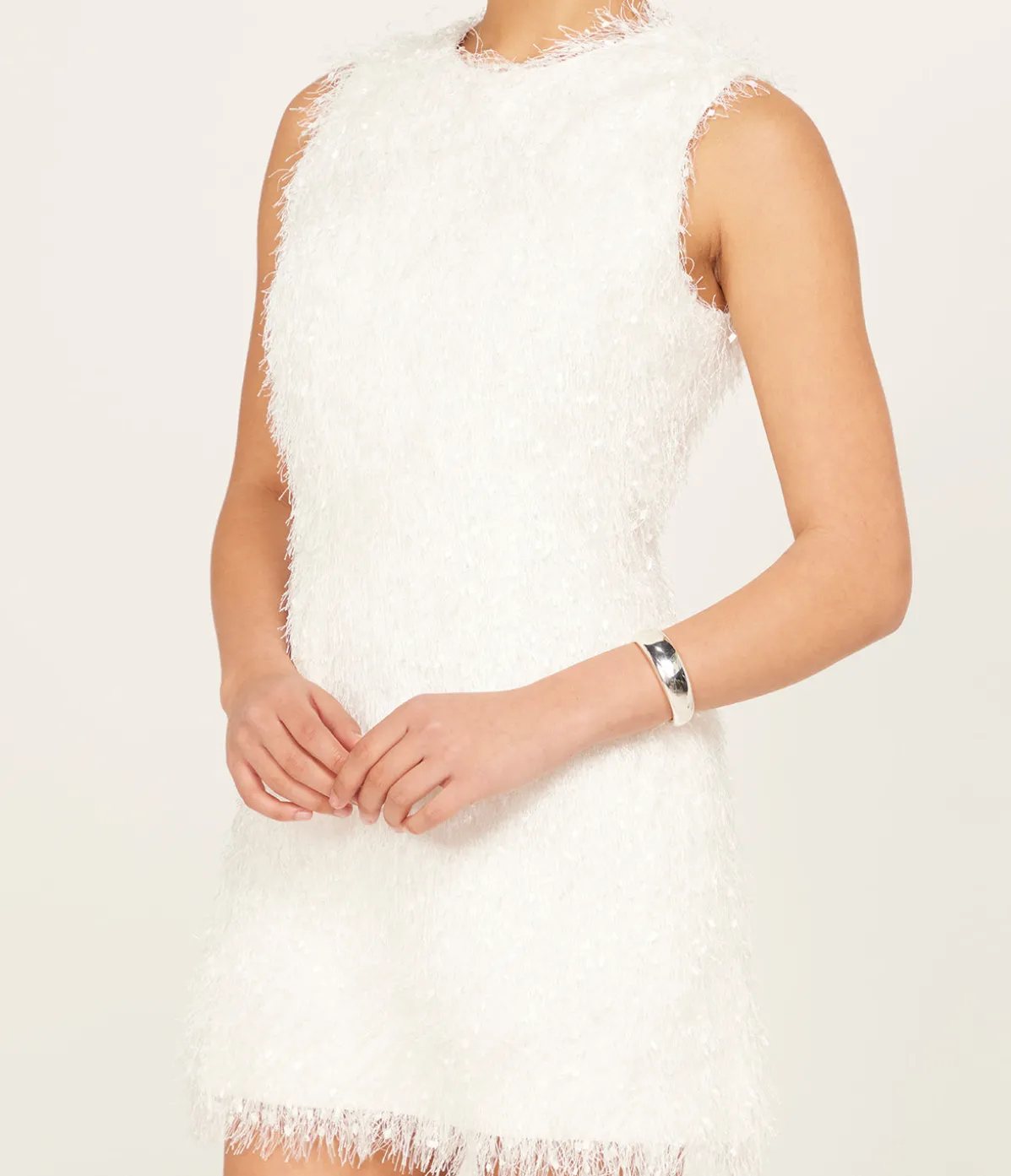Raven Dress In White Feather