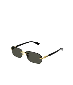 Rectangular Frame Sunglasses In Gold
