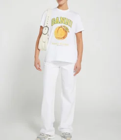 Relaxed Basic Peach T-shirt In Bright White