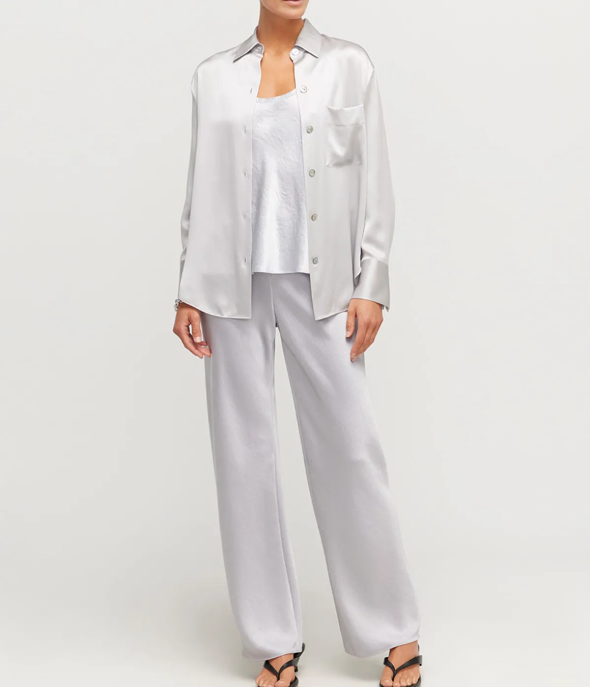 Relaxed Long Sleeve Blouse In Silverstone