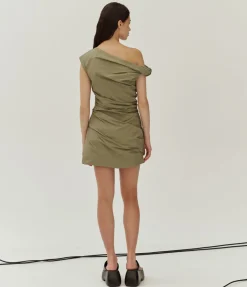 Remmy One Shoulder Mini Dress In Clay