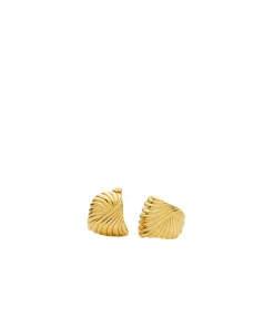 Ripple Stud Earrings In Gold