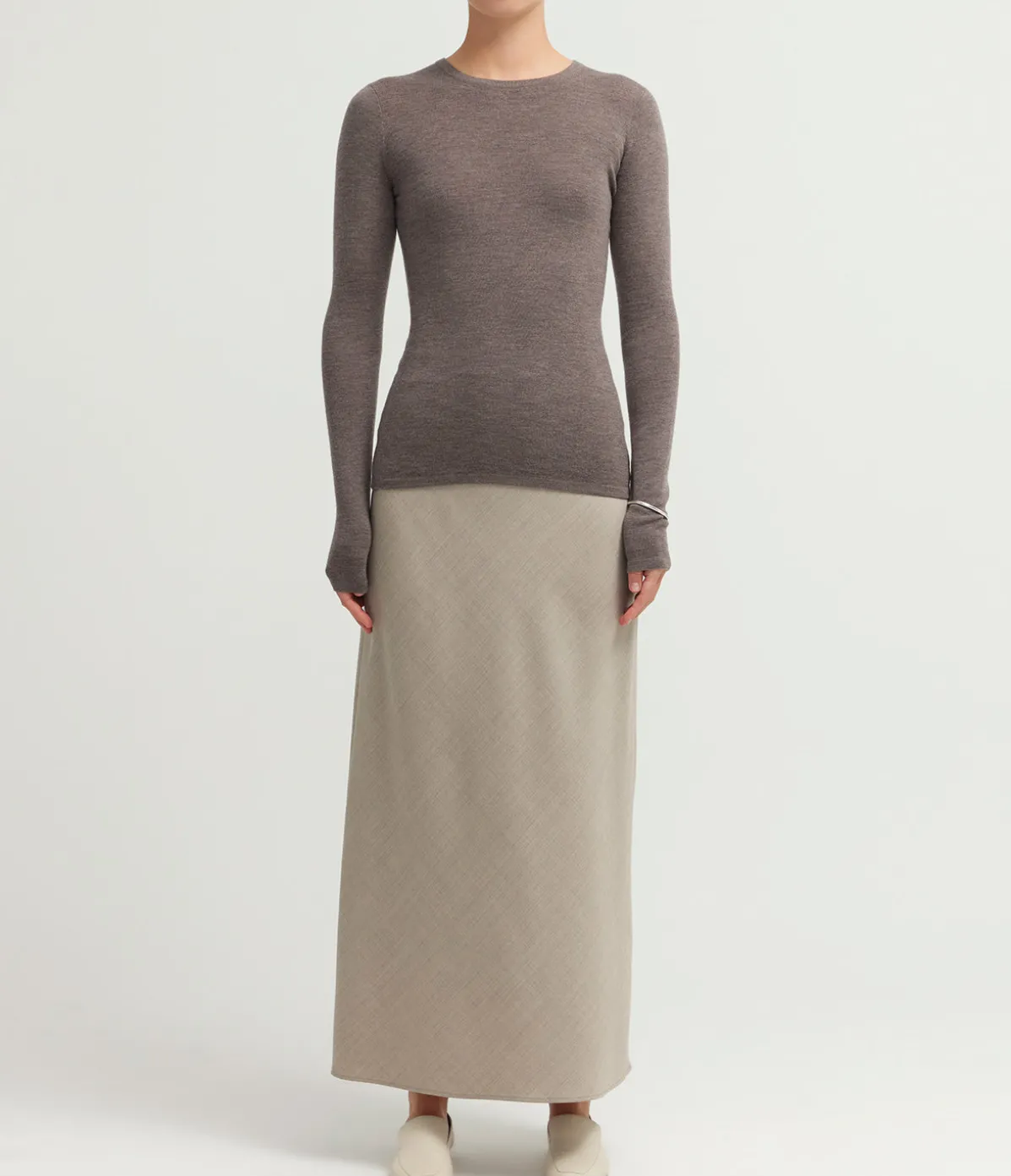Riva Bias Skirt In Almond