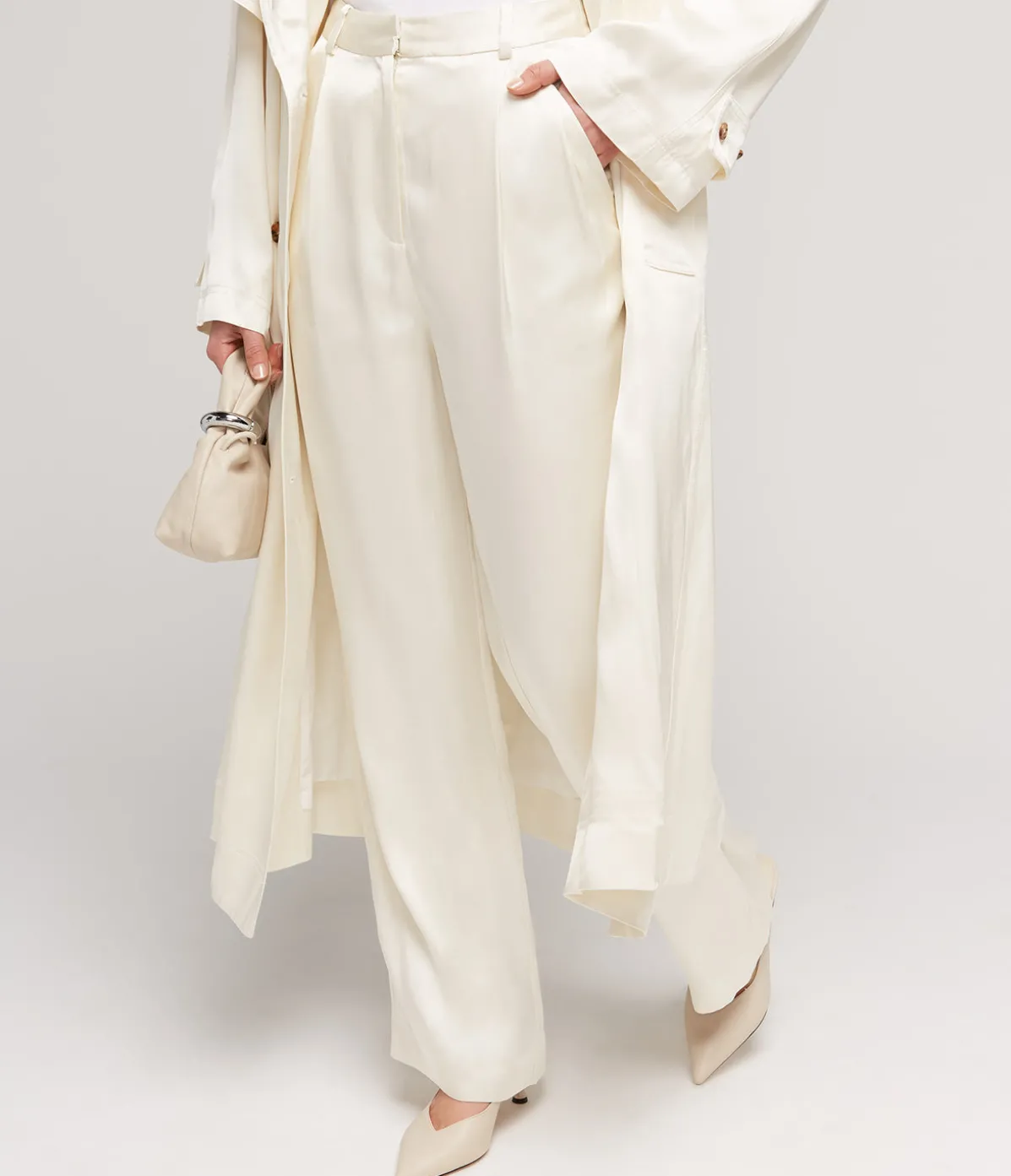 Ross Wide Leg Pants In Ivory