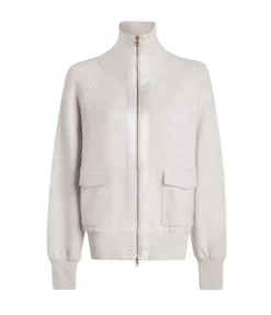 Roxbury Zip Through In Ivory Marl