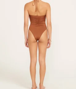 Ruched Vacation One Piece In Maple