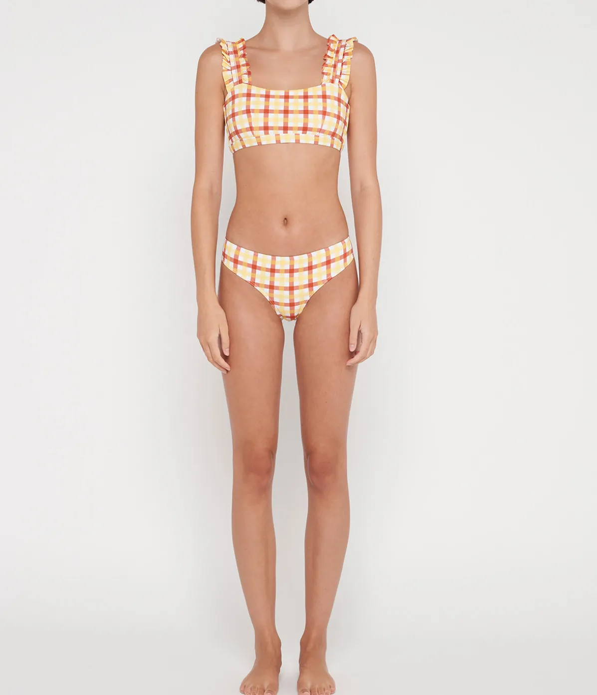 Ruffle Bra In Pineapple Gingham