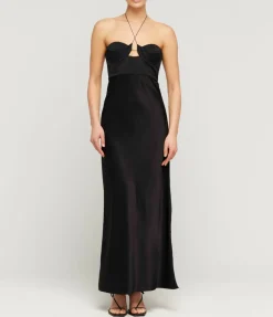 Sarah Halter Midi Dress In Black