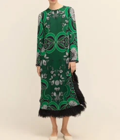 Seraphina Crepe Dress In Enchantress Emerald