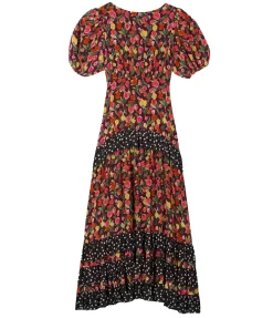 Shireen Dress In Fontainhas Floral Maroon