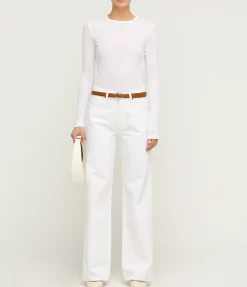 Shona Long Sleeve Fitted Tee In White