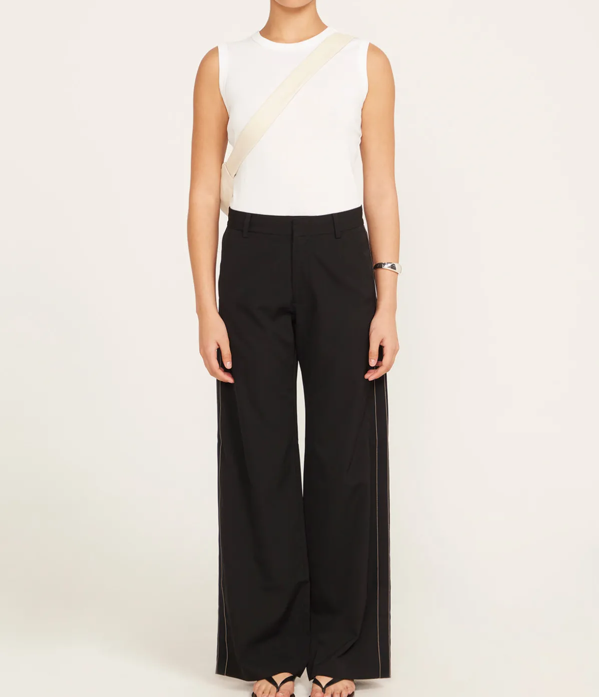 Side Stripe Tailored Pants In Black