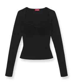 Silhouette Square Neck Top In Black