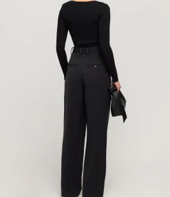 Silhouette Square Neck Top In Black