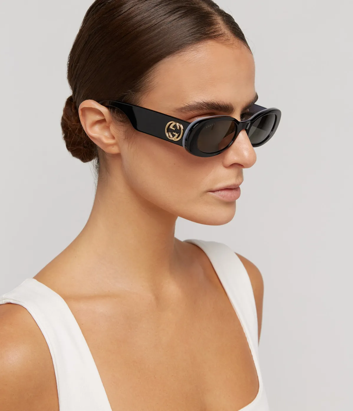 Slim Frame Sunglasses In Black