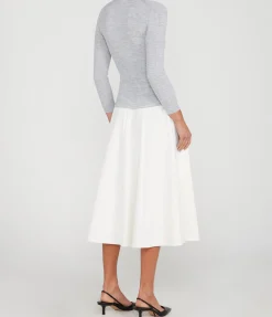 Slim Rib Long Sleeve Top In Frosted Heather Grey