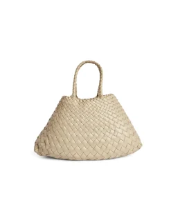 Small Santa Croce Leather Bag In Pearl
