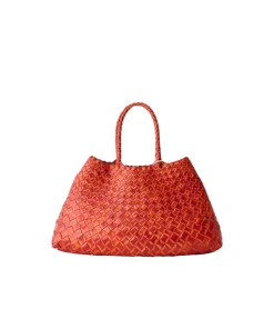 Small Santa Croce Leather Bag In Orange
