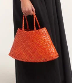 Small Santa Croce Leather Bag In Orange