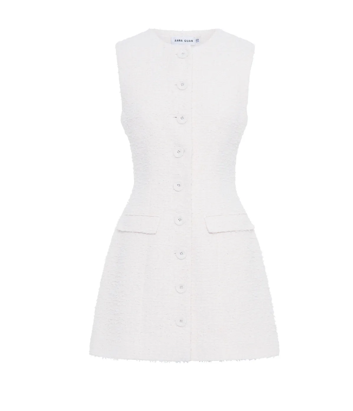 Sofia Tweed Dress In Porcelain