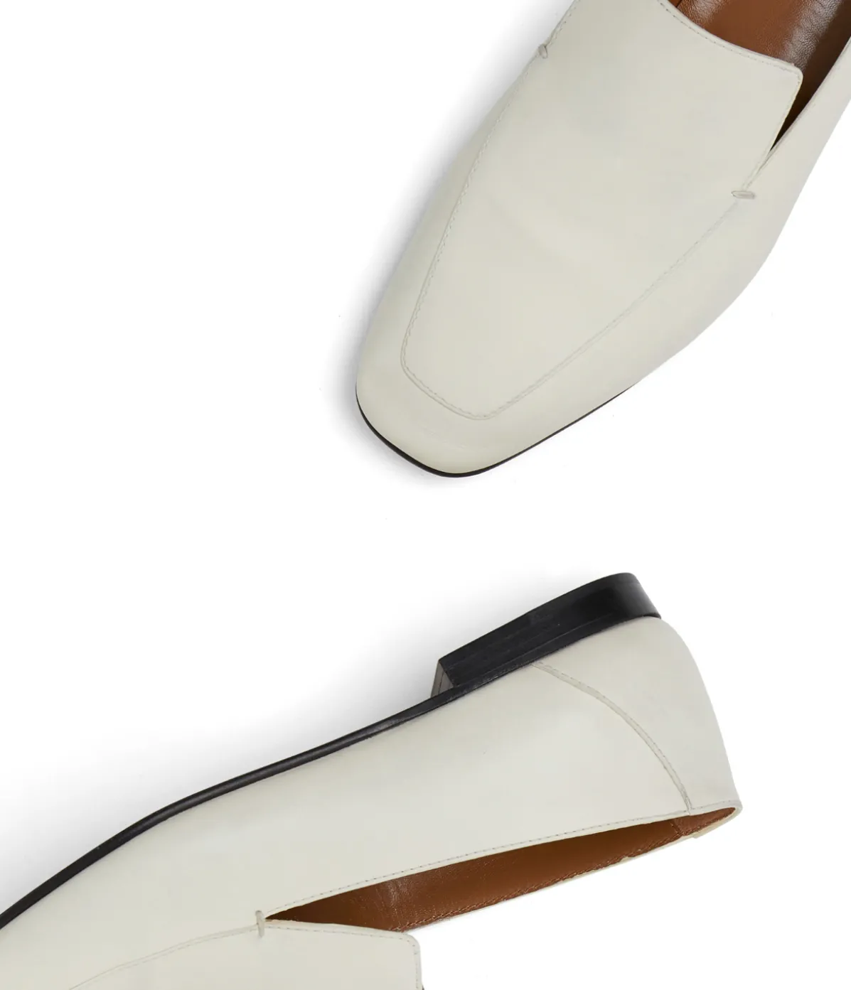 Soft Leather Loafer In Ecru