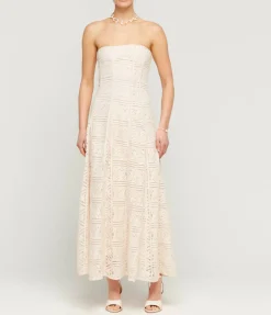 Solia Strapless Dress In Gardenia