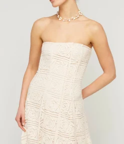 Solia Strapless Dress In Gardenia