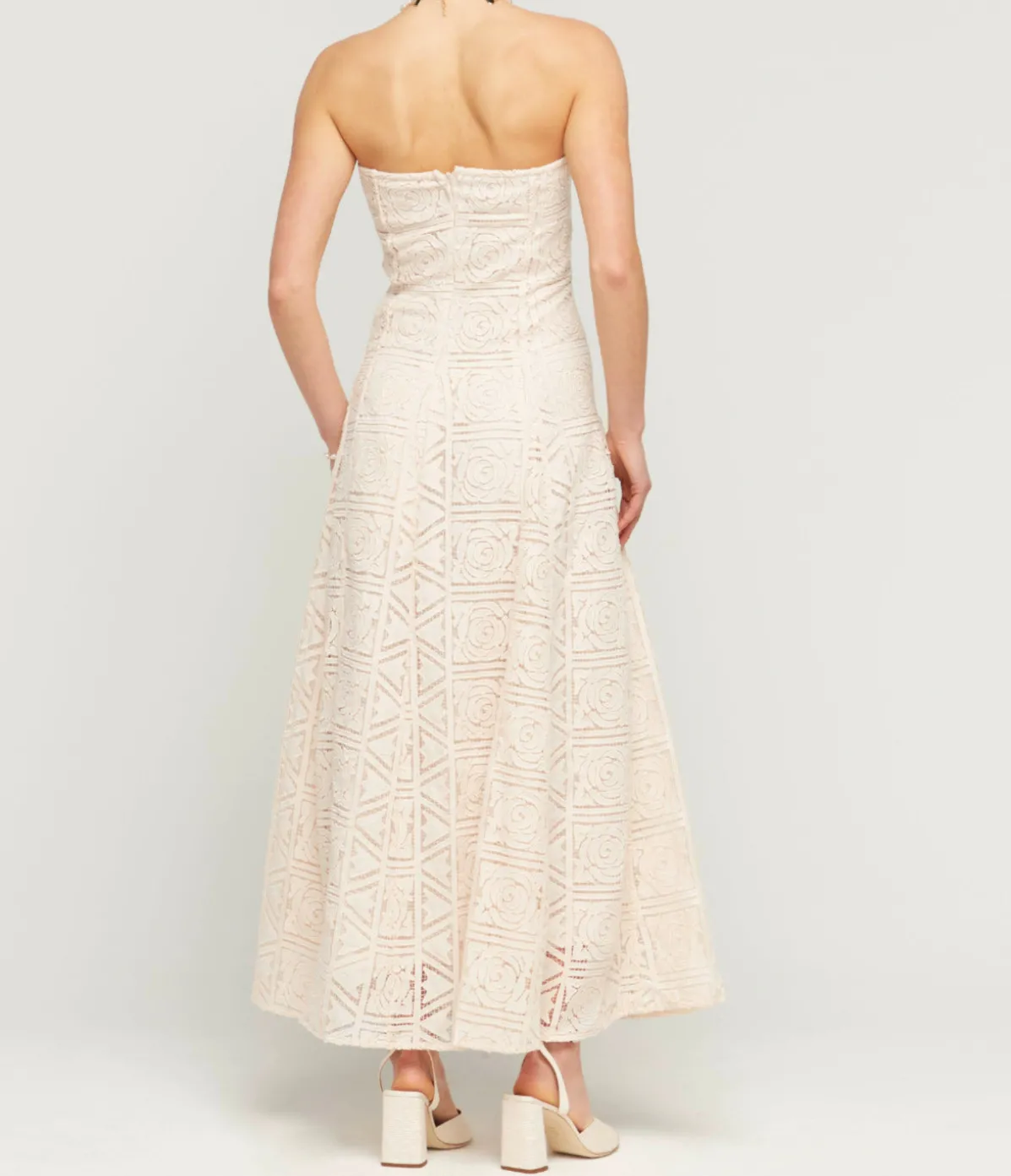 Solia Strapless Dress In Gardenia