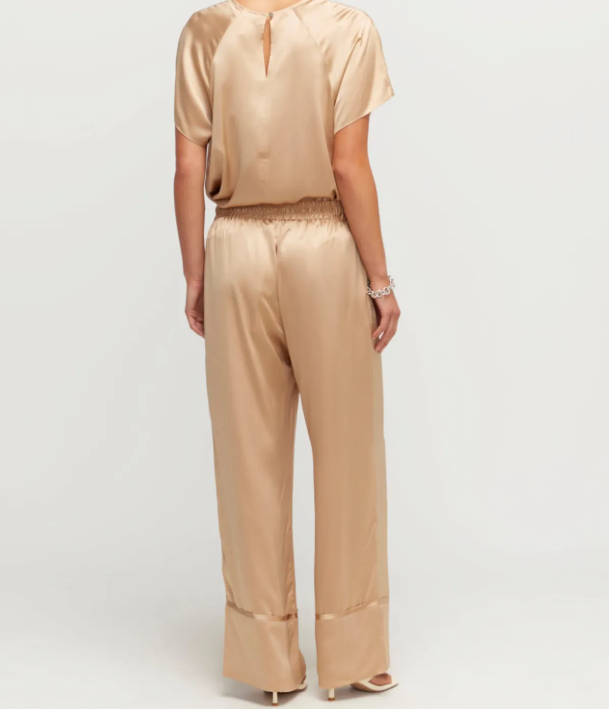 Stella Silk Satin PJ Pant In Honey