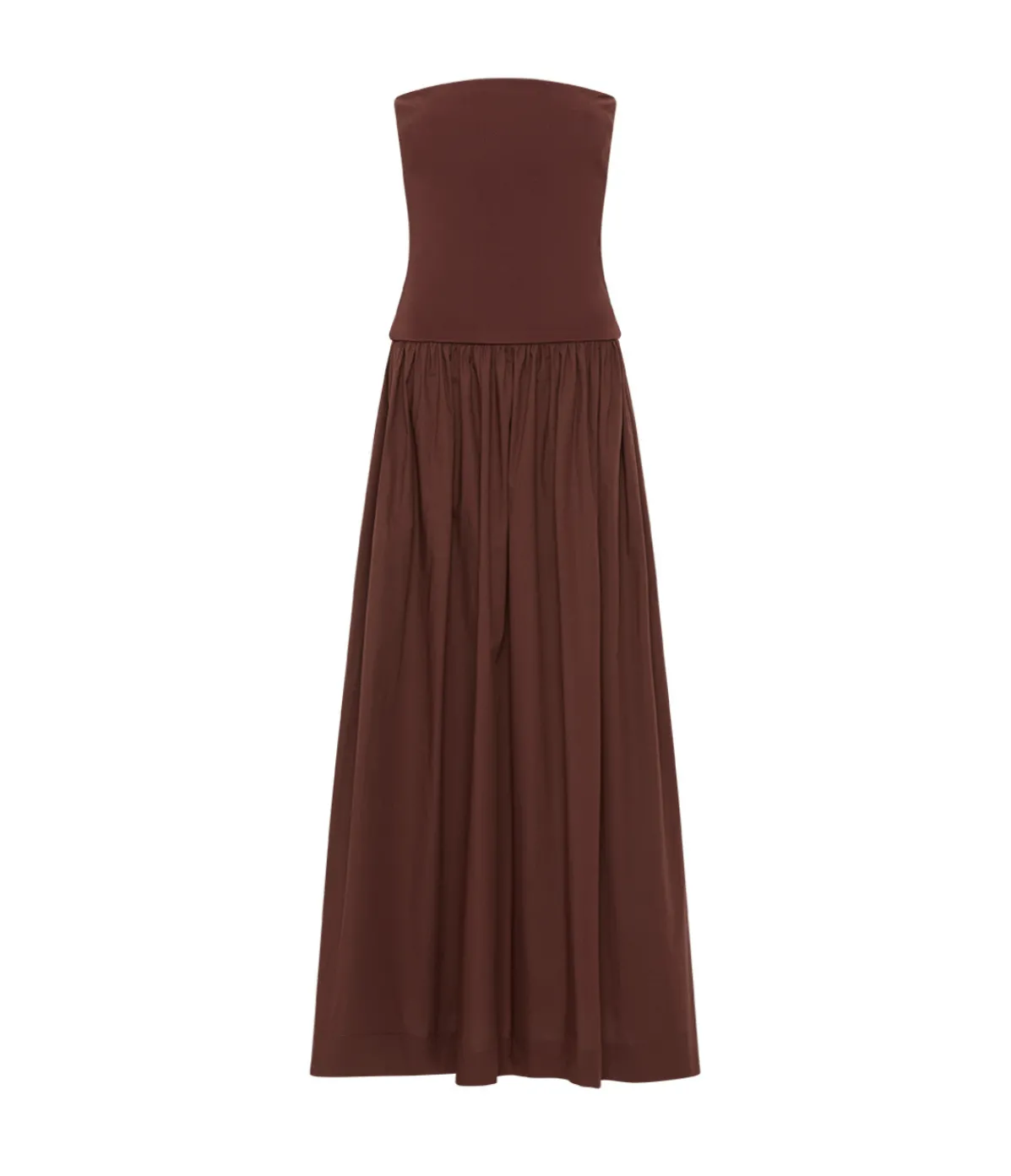 Strapless Knit Cotton Dress In Java