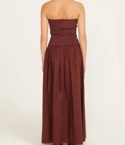 Strapless Knit Cotton Dress In Java