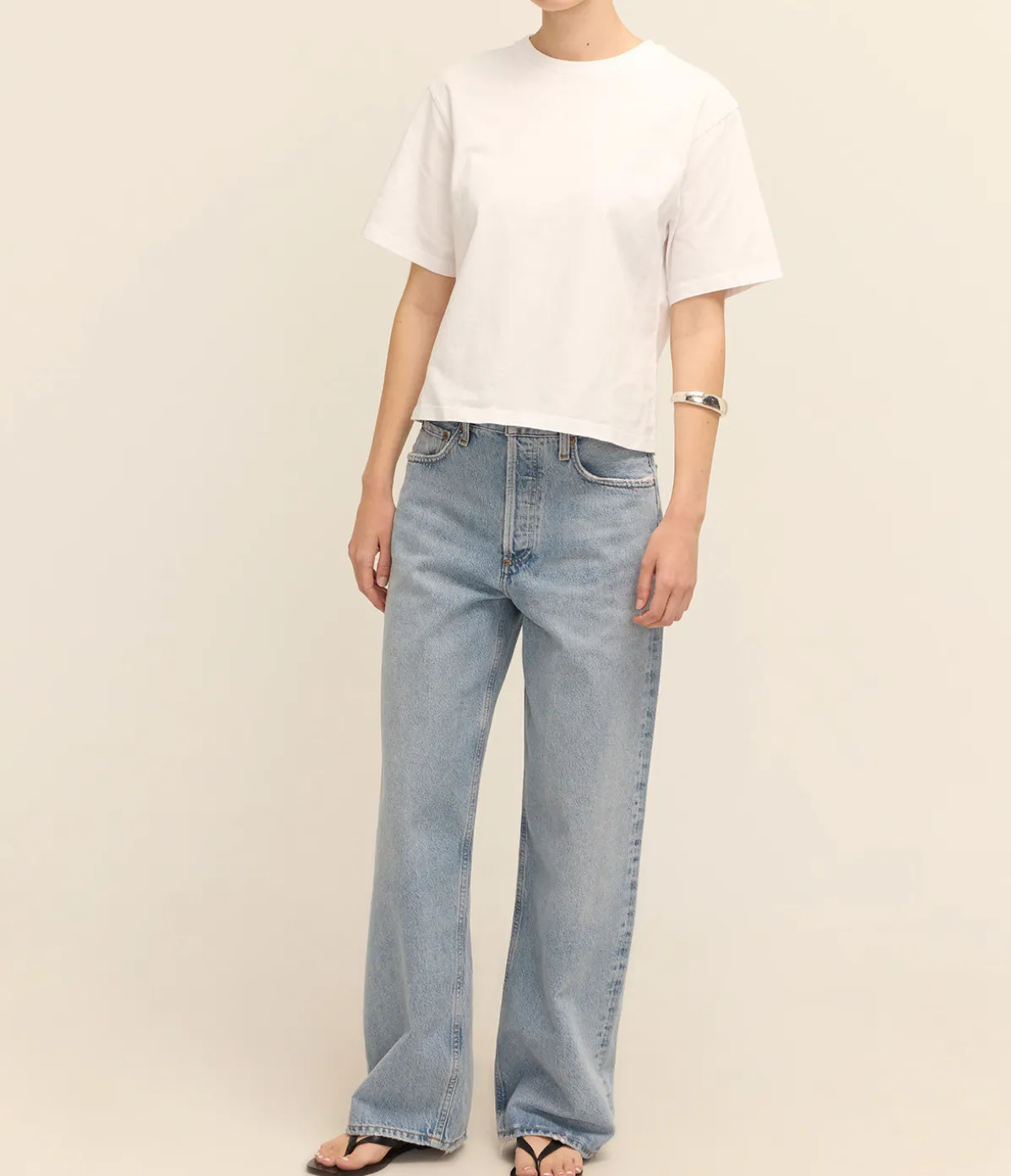 Sulma Drop Shoulder Tee In White
