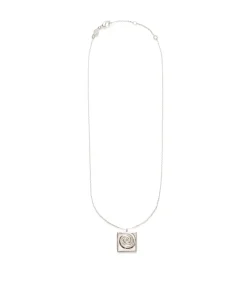 Swirly Square Necklace In Silver