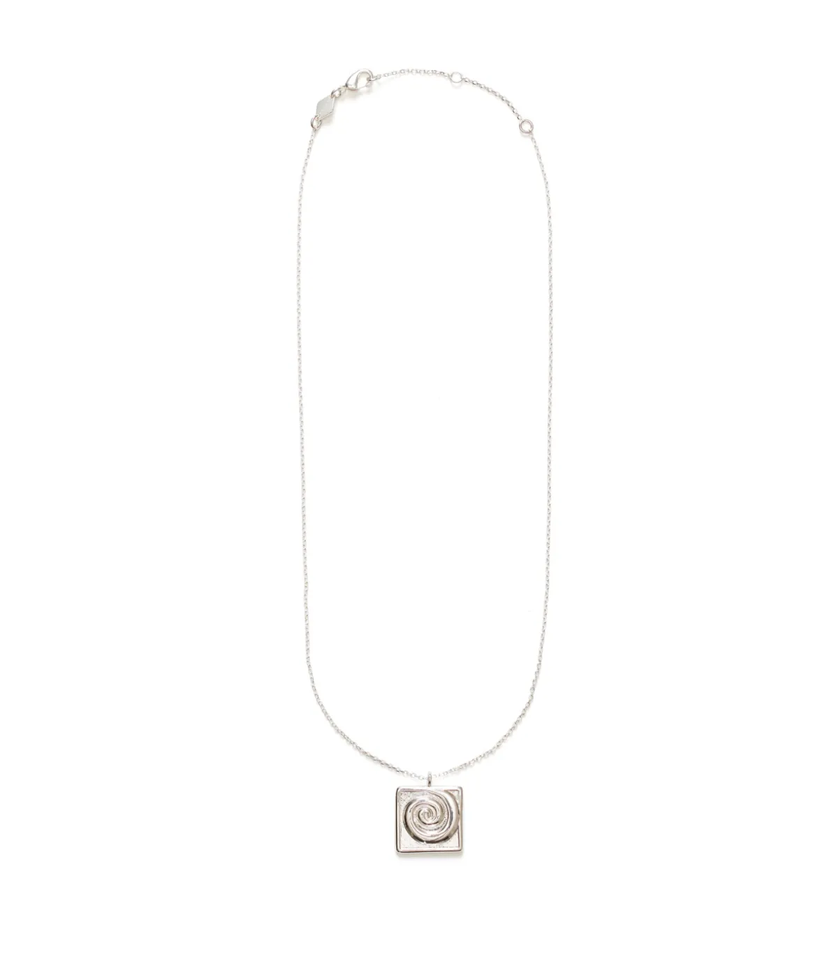 Swirly Square Necklace In Silver