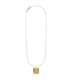 Swirly Square Necklace In Gold