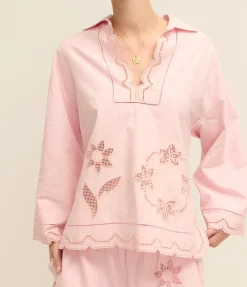 Table Cloth Lace Top In Ballet Pink