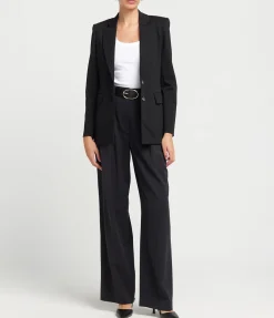 Tailored Techno Viscose Blazer In Black