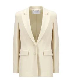 Tailored Techno Viscose Blazer In Ivory
