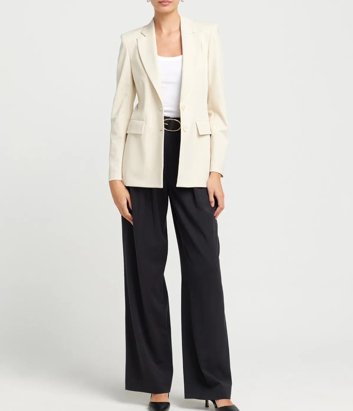 Tailored Techno Viscose Blazer In Ivory