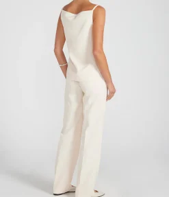 Takaroa Elastic Pants In Cream Rose